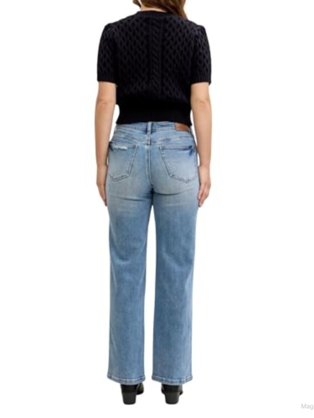 Mid Rise 90's Straight Leg Rigid Magic Destroyed Jeans - Picture 4 of 6